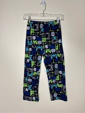 Children’s Place Boys Gaming Fleece Pajama Bottoms - Blue & Neon Green M 7/8